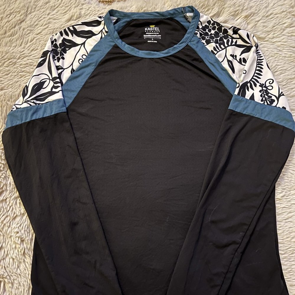 Kastel Denmark Crew Neck Long Sleeve CLIMBING VINE TEAL Sun Shirt